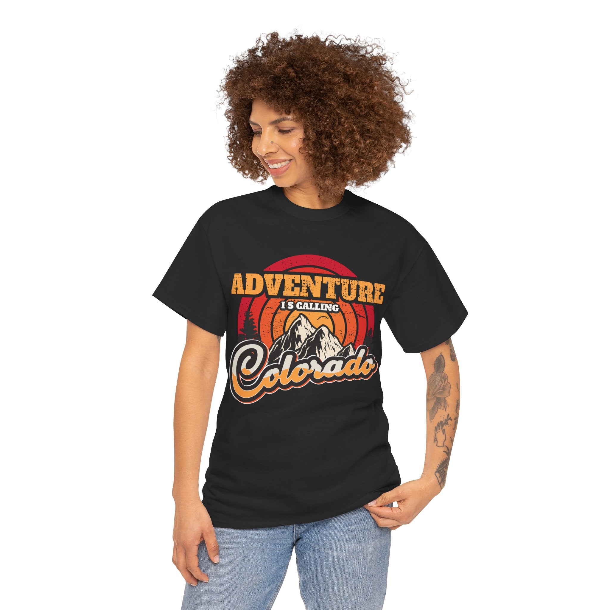 Rocky Mountains Colorado Heavy Cotton Tee - Hiking Adventure Souvenir T-Shirt