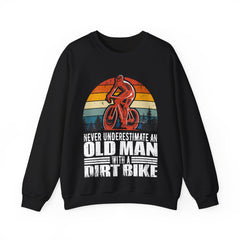 Never Underestimate An Old Man With A Dirt Bike Crewneck Sweatshirt