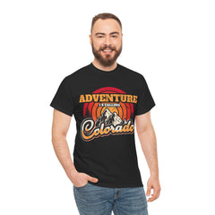 Rocky Mountains Colorado Heavy Cotton Tee - Hiking Adventure Souvenir T-Shirt