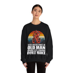 Never Underestimate An Old Man With A Dirt Bike Crewneck Sweatshirt