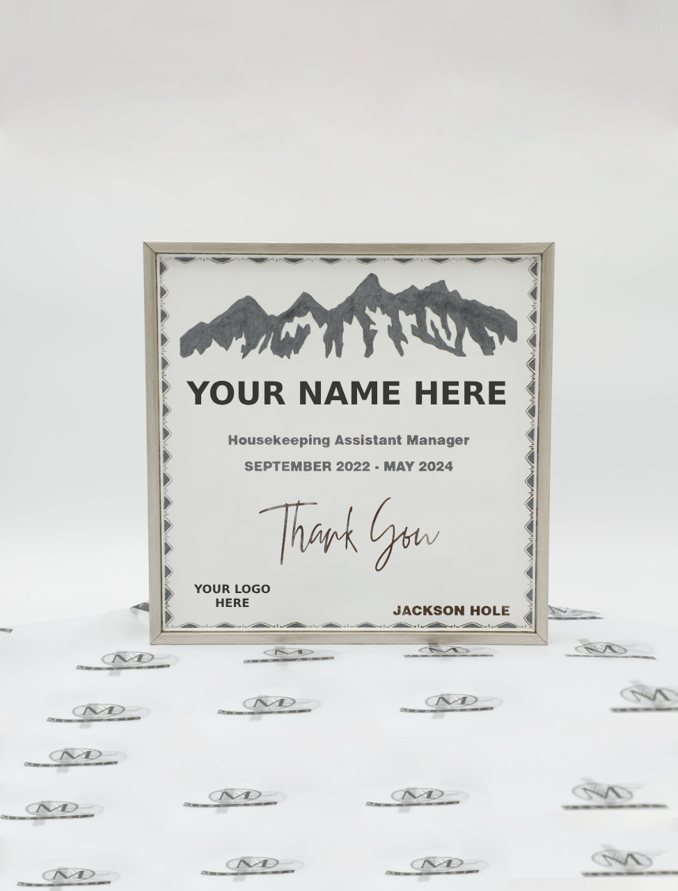 Tetons Majesty: Custom Trophy Engraving & Hand-Painted Frames for Jackson Hole Hotels